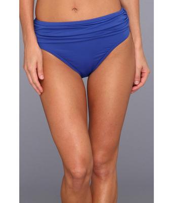 TOMMY BAHAMA PEARL SOLIDS HIGH WAIST SASH RUCHED SWIM BOTTOMS SURF BLUE XS  NEW