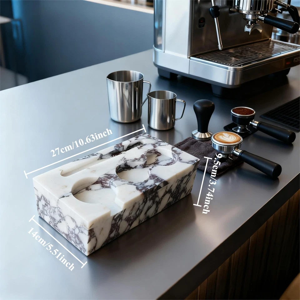 Almohadilla de prensa de café soporte de mármol natural máquina de café espresso mango organizador... Foto 2 de 4