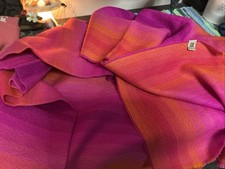 Himalayan Hand Loomed Yak Wool Shawl Color Multi Pink Orange Throw Blanket A31