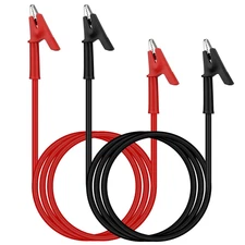 SWANLAKE 2-Piece Dual-Ended Alligator Clip Test Leads, 1000V 15A 3.5Ft/1M Electr