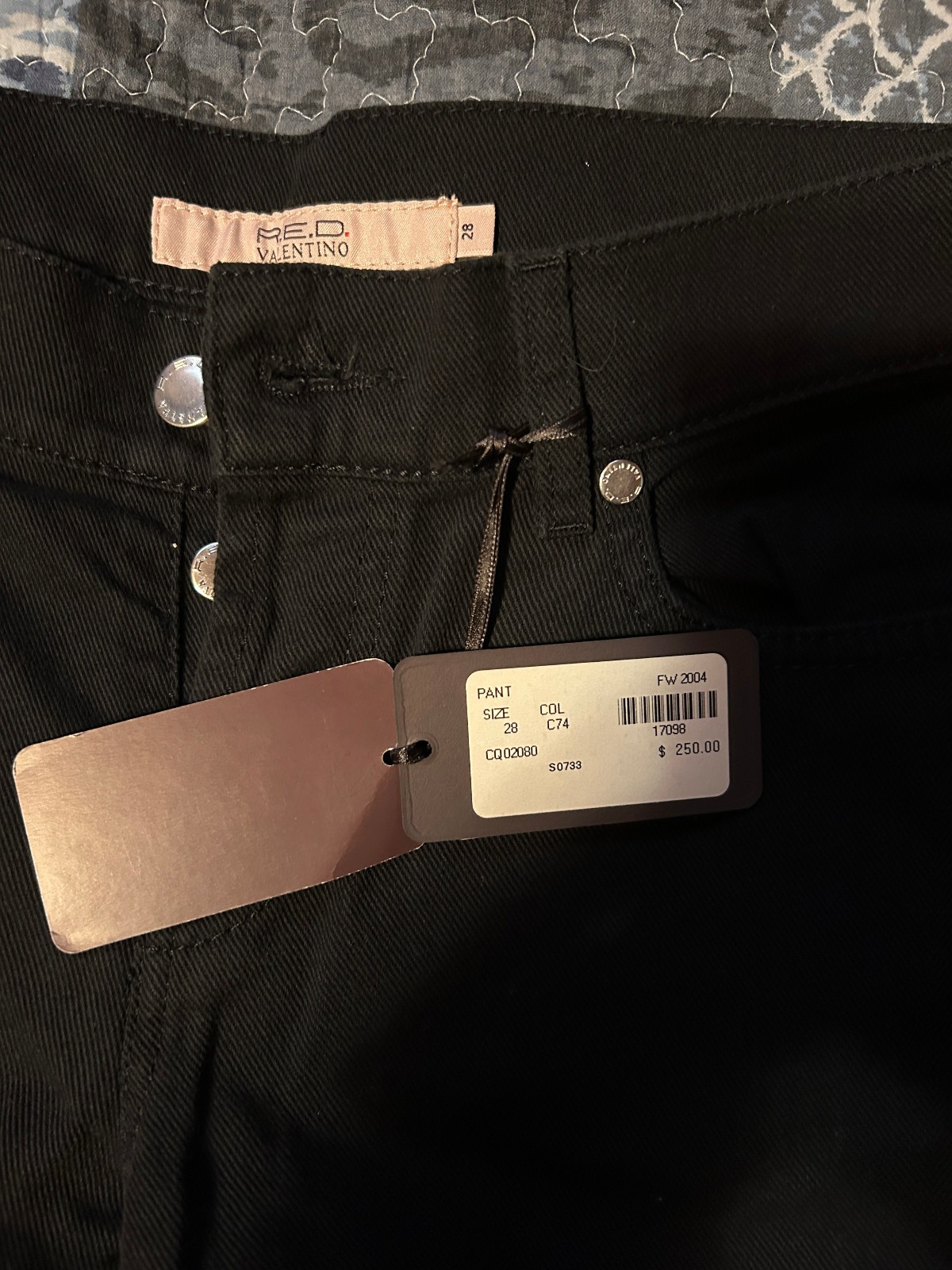 New R.E.D Valentino Straight Leg Button Fly Black Jeans 28 27 26 PRICED TO SELL