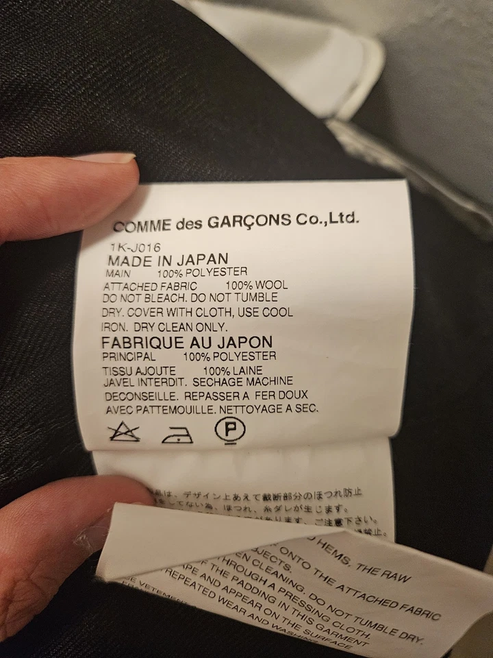 РЕДКАЯ винтажная черная куртка всадника Comme Des Garcons размер L - Изображение 4 из 4
