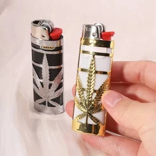 Vintage Metal Hollow Pattern Lighter Cover for Full Size BIC J6 Lighter Case