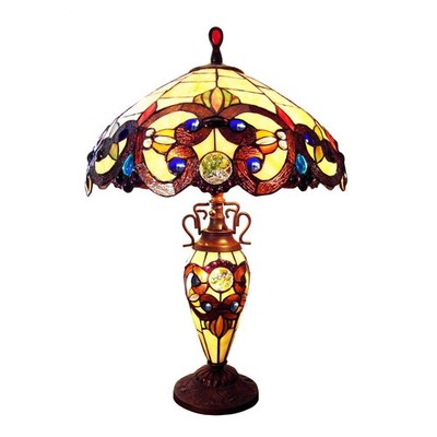 CHLOE Lighting DEMETRA AURORA Victorian Tiffany-style 3 Light Victorian...