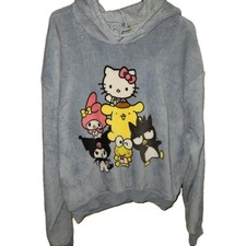 Sanrio Womens Blue Hello Kitty and Friends Graphic Hoodie Sweatshirt Size XL