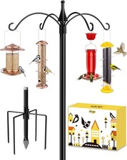 iBorn Bird Feeders Hanging Station 87Inch Wild Bird Feeding Station Stand Heavy