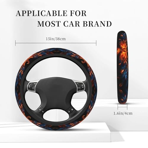 Phoenix Steering Wheel Cover with 2 Car Coasters Non Slip Neoprene for Women 4 - Picture 6 of 8