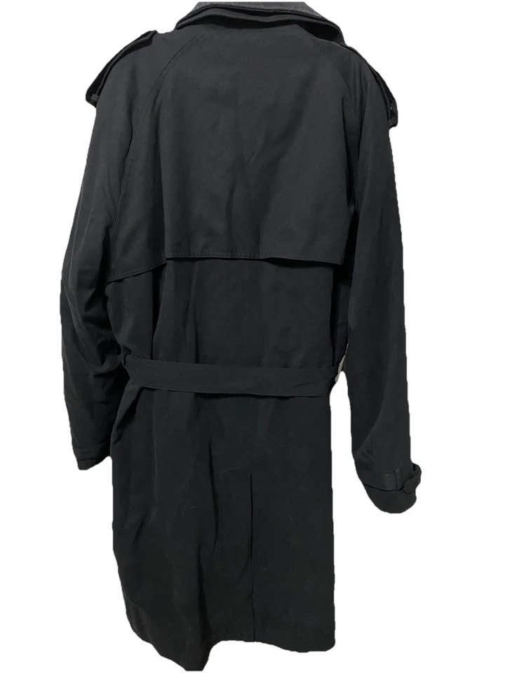 Vintage London Fog Men's Double Breasted Belted Trench Coat 44R Long Black NWT - Image 4 of 4