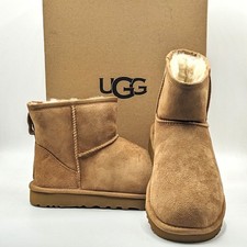 UGG Classic Mini II Women's Suede Sheep Shearling Ankle Boots Chestnut NEW
