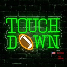 Football Neon Sign - Touch Down LED Neon Light Signs for Wall Decor Sports