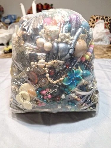 vintage to modern costume jewelry grab-bag lot #7, 11 pounds 1 ounce