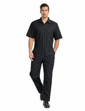 TOPTIE Men's Short-Sleeve Coverall Work Jumpsuit Lightweight with Zipper Front