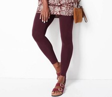 J Jill Pima Ankle Legging Women L Petite Acaci Plum Pull On Stretch Pant NEW NWT