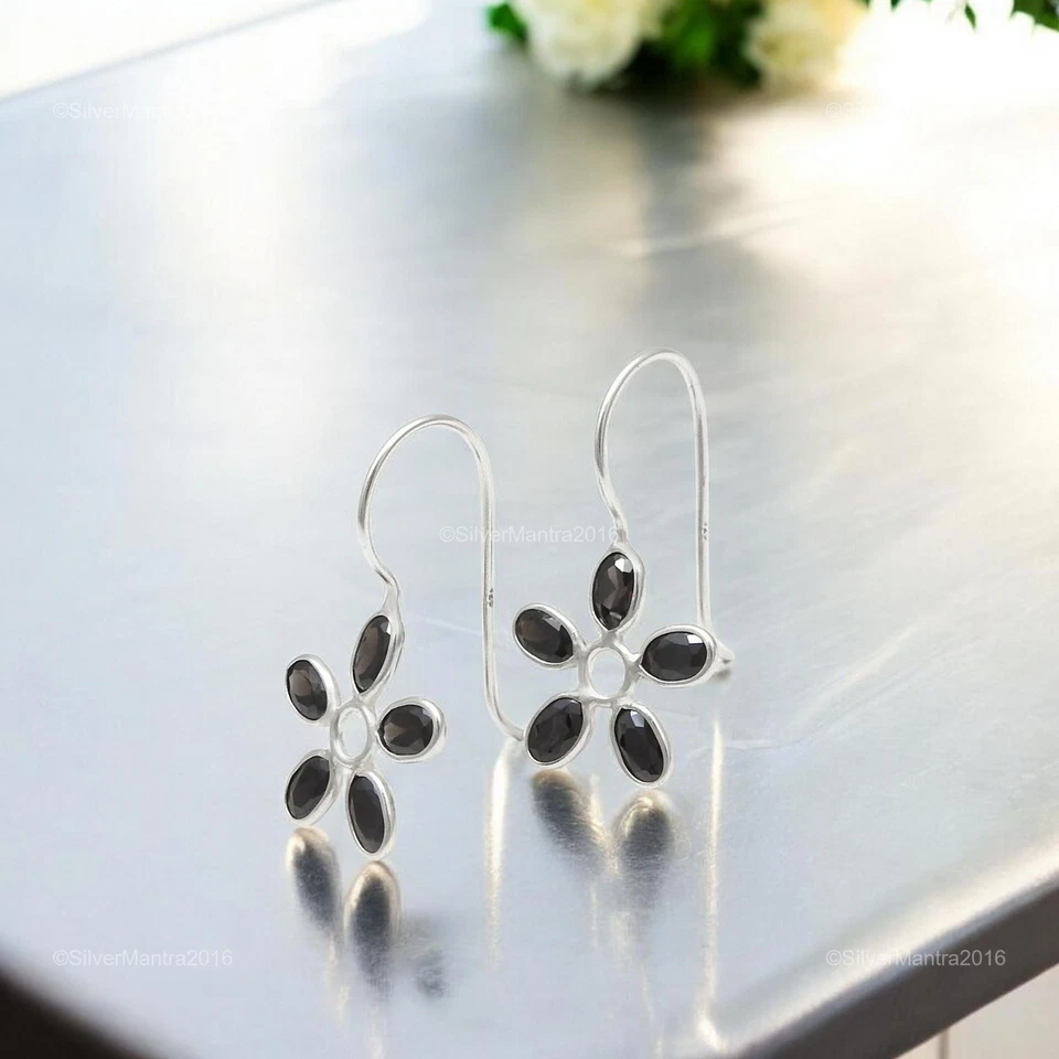 Zircone Cubico Gemma Argento Sterling Massiccio Pendente Natale Regalo Orecchini - Immagine 4 di 4