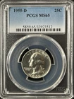 1955-D  25C Washington Quarter Dollar PCGS MS65   33923512