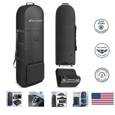 Hard Case Golf Club Travel Bag with Wheels Luggage Lock Cover Airline Waterproof