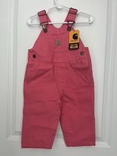 Carhartt Bib Overalls Girl Size 9M Med Pink Loose Fit Canvas NWT - OX9712-G