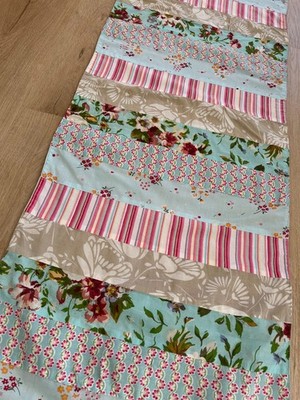 Tischläufer patchwork hellblau/pink/beige 2,45m x 44cm