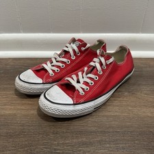 Converse All Star Red Lo Top Sneakers Mens Sz 9.5 Classic Casual
