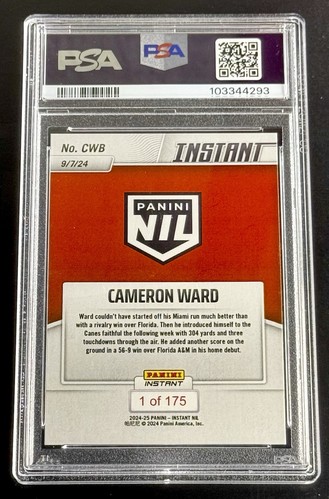 !!️RARO!!️2024 Panini NIL #1 DRAFT PICK CAM “WARD WOWS” RC/175💎PSA 10💎 - Imagen 21 de 24