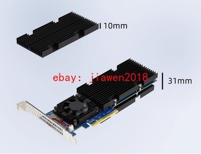  M.2 NVMe SSD PCIe x8 Adapter WITH PLX88024 PCI Express 4.0 4 Port M.2 +Radiator