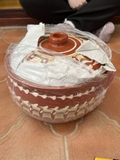 traditional Bulgarian Troyan terracotta cooking pot or casserole dish.