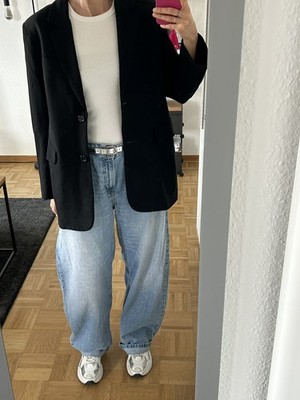 Einreihiger Blazer aus Wollmix, Jacke, H&M Premium Selection, Gr. 36, schwarz