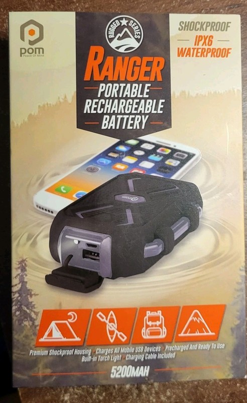 *NEW* POM GEAR Ranger IPX6 Waterproof Portable Rechargeable 5200MAH Battery