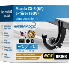 ANHÄNGERKUPPLUNG für Mazda CX-5 KF 17-21 starr BRINK +13pol E-Satz ABE