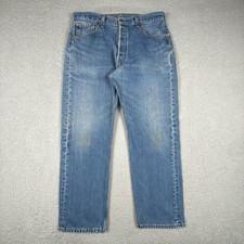 Vintage Levis 501xx Jeans Mens 36x31 Tag 34x29 Fit Blue Light Wash Denim 90s USA