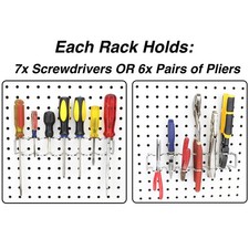 4 Pack Pegboard Screwdriver Holder Hooks Rack Accessory Tool Organizer Garage