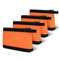 4 Pack Zipper Tool Pouch, Heavy Duty 1000D Small Tools Bags for Electrician, ...