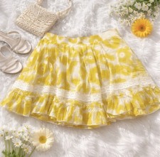 Oilily Yellow Floral Skirt Sz 38 Women  s