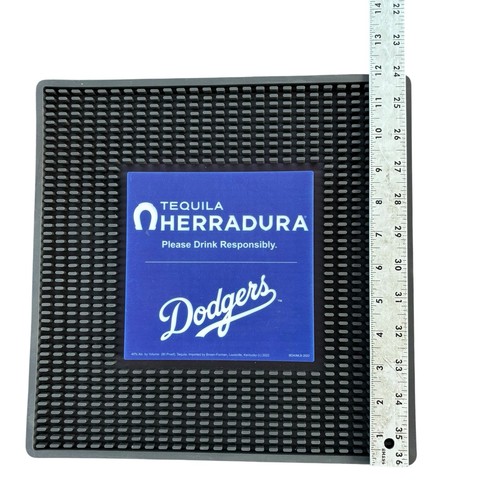 Tappetino da bar Herradura Tequila tappetino in gomma fuoriuscita/versare bevande 12”x12 LA DODGERS blu MLB - Foto 10 di 10
