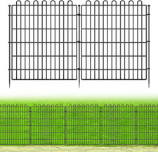 10 Panels No Dig Decorative Garden Fence for Yard, 32 In H X 23.6 Ft L Animal
