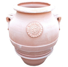 Bettini Deruta | Orcio Anfora Terracotta h 80cm con Rosone Fatto a Mano Vaso