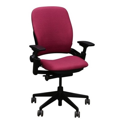 Steelcase Leap V2 Task Chair   Plum Fabric, Black Frame, Ergonomic, Adjustable