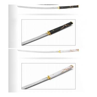 Gilded Night  Katana Sword & Sheath 37.75 (40.75 ) Pick 1 White Or Black Metal