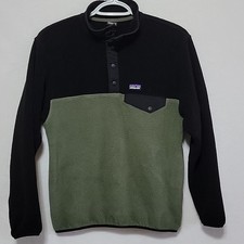 Kids Patagonia Synchilla Snap-T Pullover, Green/Black, Size 14-XL, PreOwned