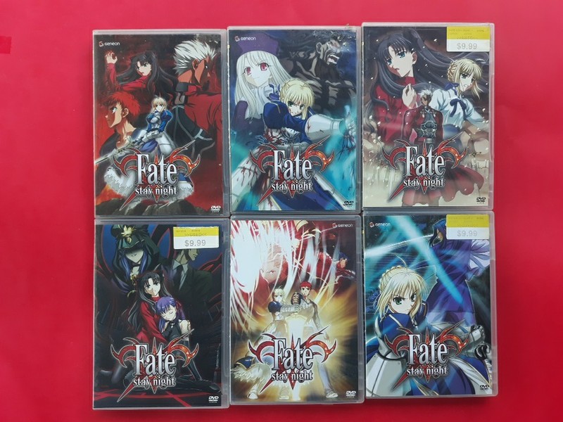 Fate Stay Night Complete Series Volumes 1-6  Anime Dvd Set -No Set Box Included 
