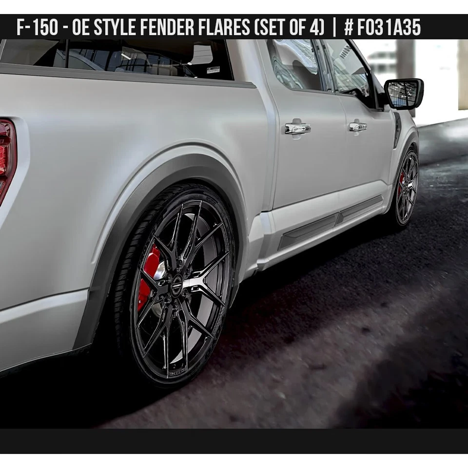 Fits 24-25 Ford F150 Air Design OE Style Fender Flares Kit Satin Black FO31A35 - Image 2 of 4