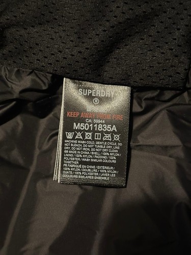 Mens Superdry Sport Fuji Padded Bomber Zip Jacket Size Medium Navy Blue New Coat - Picture 9 of 9