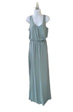New SHOW ME YOUR MUMU M Silver Sage Crisp Kendall Maxi Dress Women