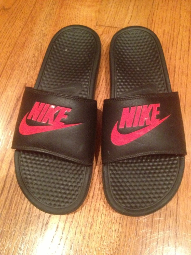 Sandali Nike neri rossi accento uomo slide taglia 12