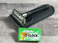 Ancient Style Hair Shaving Razor + Gillete 7' o Clock 10 Double Edge Blades USA