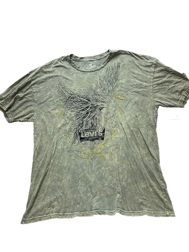 Levis Shirt Adult 2X XXL Green Tie Dye Eagle Skateboard Streetwear Affliction - 第 1/7 張圖片