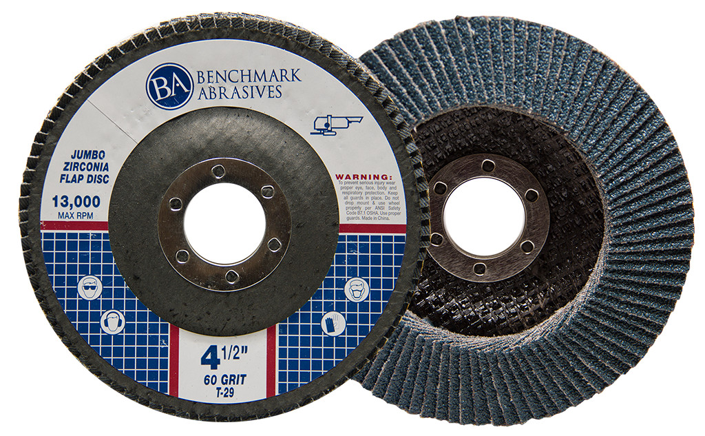 50 Pack 4.5” x 7/8" Jumbo 60 Grit Zirconia Flap Disc Grinding Wheels T29