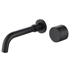 Bathroom Wall Mounted Brass Basin Mixer Tap Gold Swivel Spout Sink Faucet Black