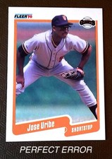 Jose Uribe [Error] #74 Prices | 1990 Fleer | Baseball Cards