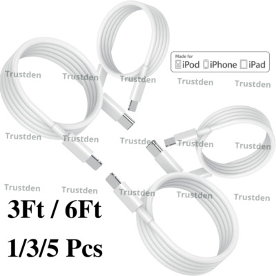 Bulk Lot For iPhone 14 13 12 8 20W Power Adapter Fast Charger USB Type-C PD Cord
